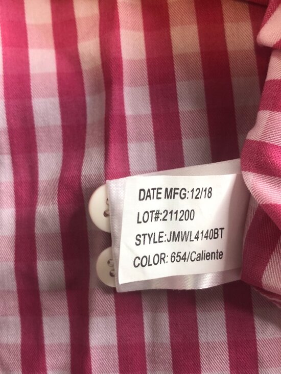 Johnnie-O Mens Performance Shirt Men XXL Pink Check Gingham Stretch Button - Picture 7 of 10